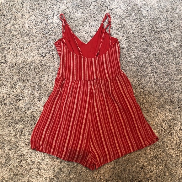 ONE CLOTHING RED AND WHITE STRIPED ROMPER - Picture 2 of 3